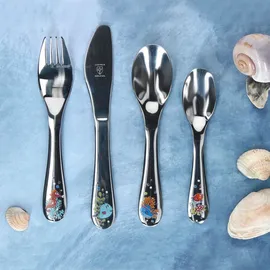JUSTINUS Meerestiere Kinder-Besteck-Set Messer Gabel Löffel Geschenkidee
