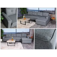 Mendler Ecksofa mit Bettkasten HWC-L16, Couch Sofa L-Form, Liegefläche links/rechts Nosagfederung Stoff/Textil 290cm ~ grau