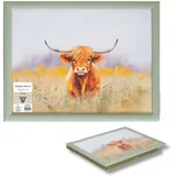 Großes Knietablett mit Kissen im Hochlandkuh-Design – Knietabletts mit Sitzsack-Kissen – gepolstertes Knietablett für Erwachsene zum Essen, Laptop von Great British Home