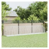 furnicato Kleintierstall Hasenstall aus verzinktem Stahl 105 x 600 x 120 cm, silbern, Witterungsbeständiges Kleintiergehege mit Schloss für den Garten silberfarben