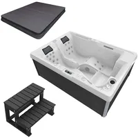 Tronitechnik Outdoor Whirlpool ELBA Außen Badewanne weiß 210cm x 150cm mit Heizung, Hydromassage, Bluetooth und Farblicht