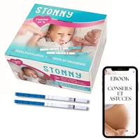 STONNY Schwangerschaftstest und Ovulationstest – Urin-Streifen, 50-facher Schwangerschaftstest, Frühschwangerschaftstest, 25 μU/ml, E-Book zum natürlichen Schwanger