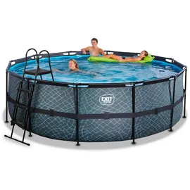 EXIT TOYS Stone Pool 427 x 122 cm inkl Filterpumpe grau