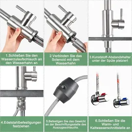 luxuskollektion Ausziehbarer Wasserhahn Küche Hochdruck Silber