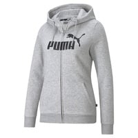 Puma Damen ESS Logo Full-Zip Hoodie FL Pullover, Hellgrau, Wärme, L