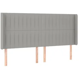 vidaXL Boxspringbett mit Matratze & LED Hellgrau 180x200 cm Stoff