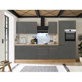 Respekta Küchenzeile Marleen 310 cm Grau Artisan Eiche
