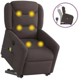 vidaXL Massagesessel mit Aufstehhilfe Dunkelbraun Stoff