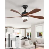 Sofucor Deckenventilator mit Beleuchtung,114cm Leise Deckenventilator mit Licht und Fernbedienung, DC, 3 Farbtemperatur, Timer, 6 Geschwindigkeiten, Sommer Winterbetrieb für Schlafzimmer Wohnzimmer