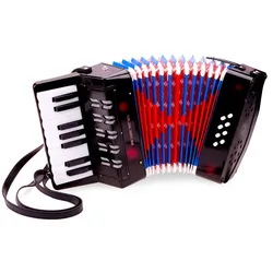 New Classic Toys Akkordeon Groß - schwarz mit Musikbuch 10057