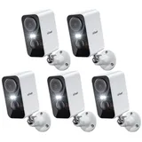 ieGeek Überwachungskamera 3MP Überwachungskamera Außen/InnenAkku (Aussen, Außen/Innen, Außenbereich, drinnen, 2K Kamera Überwachung Kabellos WLAN Aussen IP Kamera Outdoor, 5-tlg., mit PIR Bewegungsmelder 2-Wege-Audio Farbige Nachtsicht Wasserdicht, Cloud/Memory Card Storage Alex 2,4 GHz)