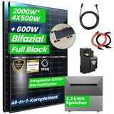 All In One 2000W Solaranlage Komplettset inkl. Speicher 3,2 kWh Anker SOLIX Solarbank E1600 PRO mit Smarter Zähler & Aufständerung Halterung