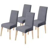LANSHENG Stuhlhussen 4er Set, Universal Esszimmerstühle Stuhlbezug, Abnehmbar Waschbar Stuhlhussen für Esszimmerstühl, Küche, Restaurants, Hotels (Grau, 4er Set)