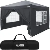 ECD Germany Pop Up Pavillon 3x3 m Anthrazit Faltpavillon Wasserdicht