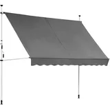 Klemmmarkise Balkon Markise Sonnenschutz Terasse Fenstermarkise Balkonmarkise Sonnensegel Windschutz Balkon Rollo - 400 X 120 Cm - Grau