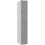 Phoenix Spind Locker grau PL1430GGK, 4 Schließfächer 30,0 x 50,0 x 183,0 cm