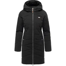 Ragwear fRagwear Damen, Langer Wintermantel warmer Steppmantel mit Kapuze Noita YOUMODO Black Gr. 6XL - 6XL