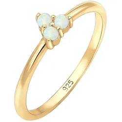 Elli Bandring Opal Kreis Geo Trio Trend 925er Silber Ringe   Damen 