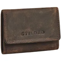 STILORD Geldbörse "London" Mini Portemonnaie Damen Klein Leder Geldbörse Herren RFID braun