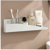 doporro Duschablage ohne Bohren 50 cm, Duschregal Weiß Montage zum Kleben oder Bohren, rostfreier Badezimmer Organizer mit großer Kapazität, Shampoo Halterung für Dusche, Badewanne & Küche, Reglo-15
