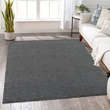 Jimri Teppich Läufer - Maschinengefertigter Kurzflor Läufer für Büro, Wohnzimmer, Schlafzimmer, Flur usw., Premium Polypropylen-Gewebe mit weicher Filzunterlage, Größe: 160x230 cm, Grau