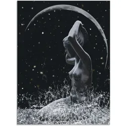 Alu-Dibond-Druck ARTLAND "Unterm Silbermond", schwarz (farbe bild(er): schwarz), B:45cm H:60cm, Alu Dibond, Bilder, für Innen- und Außenbereich geeignet, Outdoorbild
