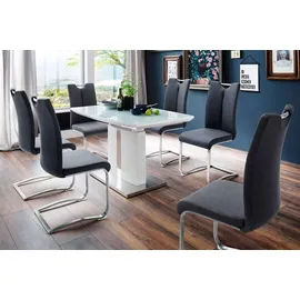 MCA Furniture Esstisch NAJUMA Säulentisch Tisch 140 (180) cm - Weiß