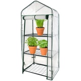 Royal Gardineer Folien-Gewächshaus, 3 Etagen, aufrollbare Tür, 59 x 126 x 39 cm, weiß