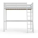 le quai des affaires Hochbett Studio 90 x 200 cm Pinie massiv weiß