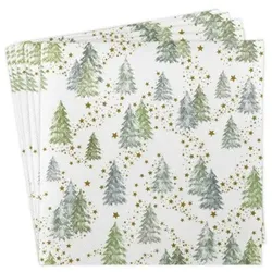 Airlaid Serviette Tommy, 40 x 40 cm, 50 Stück - Mank - Weihnachtsserviette Tannenwald Tannenbäume