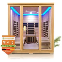 Artsauna Infrarotkabine Wärmekabine Billund Flächenstrahler & Hemlockholz
