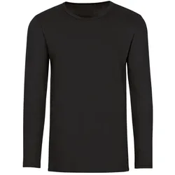 Longsleeve TRIGEMA "TRIGEMA Langarmshirt", Kinder, Gr. 128, schwarz, 95% Baumwolle, 5% Elastan, Basic, Langarm, Shirts