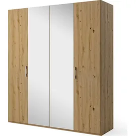 Set One by Musterring Drehtürenschrank "Henderson", braun (eiche artisan), B:201cm H:223cm T:60cm, Holzwerkstoff, SET ONE BY MUSTERRING, Schränke, Drehtürenschrank, mit Spiegel, in 2 Breiten, inkl. Fachböden und Kleiderstangen