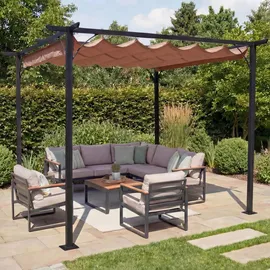 MCW Pergola C42 3 x 3 m inkl. Schiebedach Taupe 