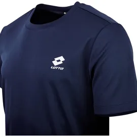 lotto Rundhalsshirt LOTTO, Herren, Gr. S (44/46), blau (marineblaus), 100% Polyester, unifarben, normal, Rundhals, gerader Abschluss, Shirts Rundhalsshirt, - atmungsaktiv und schnelltrocknend