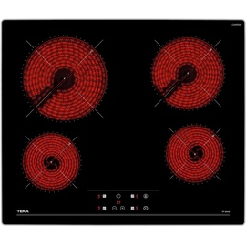 Teka Glaskeramikkochfeld mit 4 Kochzonen, modernes Kochfeld mit Ankochautomatik, Sensorbedienung und Kindersicherung, eleganter Metallrahmen – 60 cm
