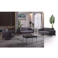Xlmoebel Polstergarnitur Moderne graue Samt-Couchgarnitur mit elegantem Design, (3-tlg., Sofagarnitur 3+3+1), Hergestellt in Europa grau