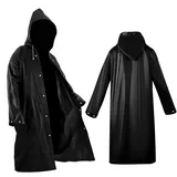 ALBOYI Universeller tragbarer Regenmantel, schwarz, wasserdicht, EVA-Regenponchos für Damen und Herren, Erwachsene, wiederverwendbar, langärmelig, Regenponcho für Camping, Wandern oder andere - 25.3 x 21.7 x 4.6 cm