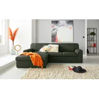 DOMO collection Ecksofa »Topper L-Form«, mit Recamiere, wahlweise mit Schlaffunktion grün