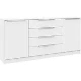 borchardt Möbel Kommode BORCHARDT MÖBEL "Oliva, Kommode mit Metallgriffen", weiß (weiß matt, weiß matt), B:166cm H:78cm T:35cm, Holzwerkstoff, Sideboards, Kommode, Modernes Sideboard mit 2 Türen und 4 Schubkästen, Breite 166 cm