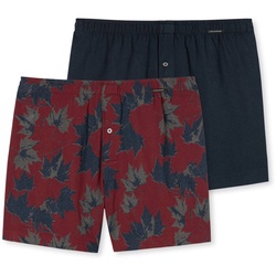 SCHIESSER Herren Shorts 2er Pack - Serie "Fun Prints", Unterhose, Jersey-Shorts Dunkelblau/Rot S