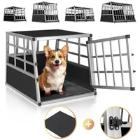 CADOCA Tiertransportbox M 70 x 54 x 51 cm Grau/Schwarz