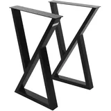 ML-Design 2 Stück Tischbeine 40 x H71 cm Tischkufen X-Form aus Stahl Schwarz