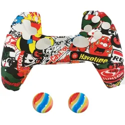 2 x Schutzhülle für Playstation 5 DualSense Controller Skin Silikon Schutz Motiv