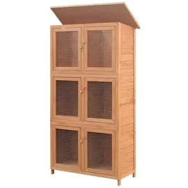vidaXL Kleintierkäfig 6 Boxen 120 x 60 x 100 cm braun
