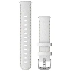  Schnellwechsel-Armbänder (18 mm) Weißes Leder mit silbernen Teilen 