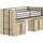 Vipack Stauraumbett Sam 90 x 200 cm Eiche dekor beige