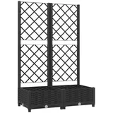 vidaXL Pflanzkübel mit Spalier 80 x 40 x 121,5 cm Schwarz