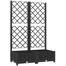 vidaXL Pflanzkübel mit Spalier 80 x 40 x 121,5 cm Schwarz