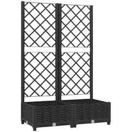 vidaXL Pflanzkübel mit Spalier 80 x 40 x 121,5 cm Schwarz